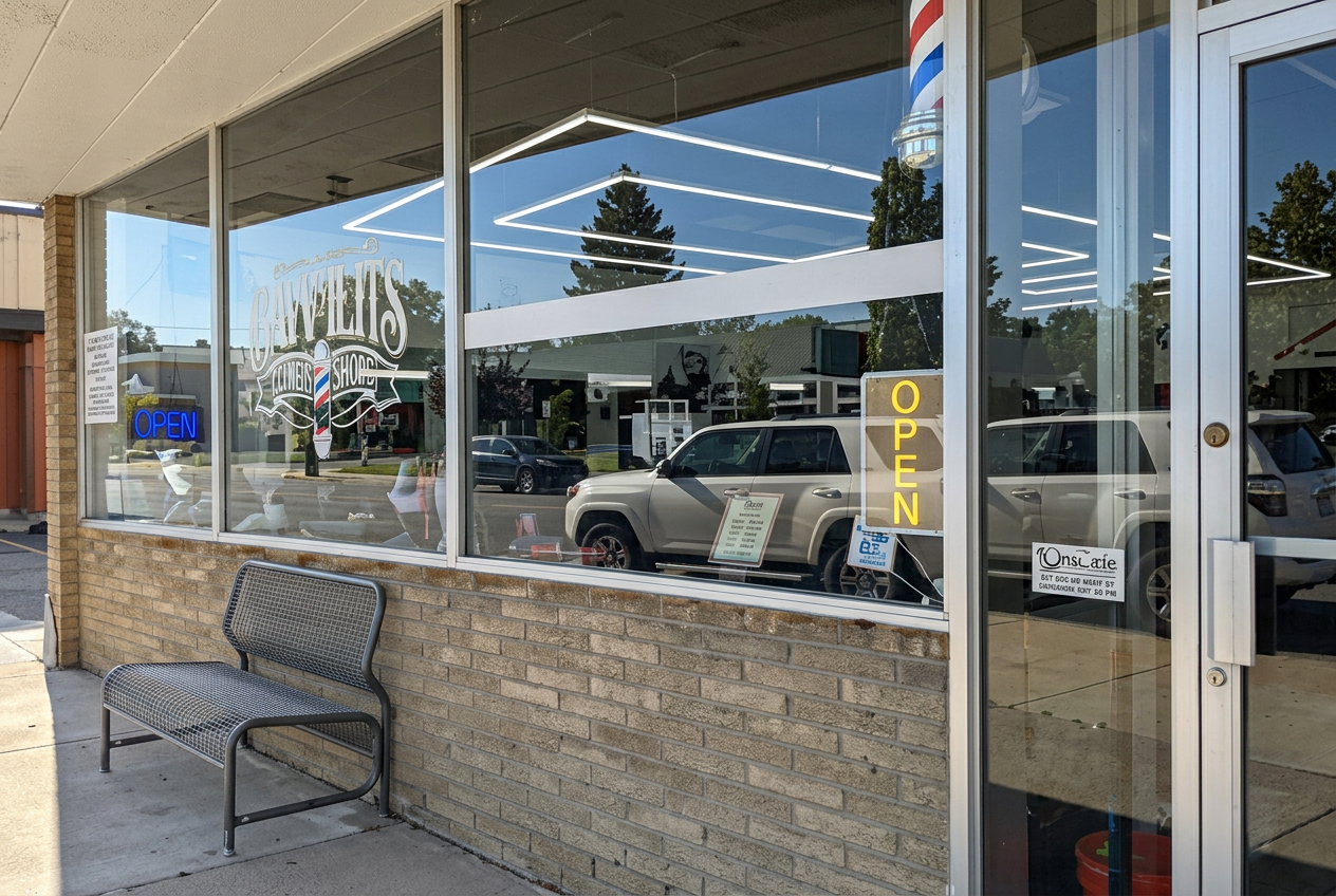 Storefront window cleaning